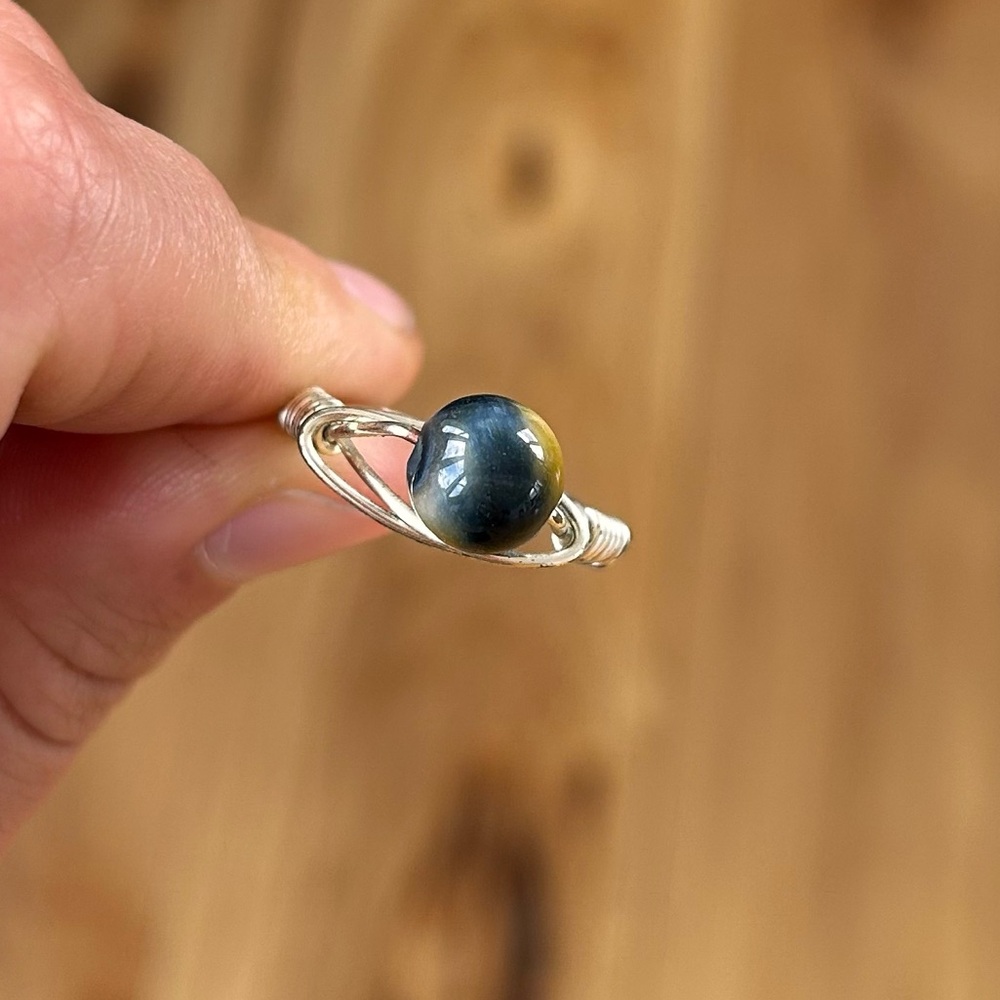 Cat's Eye Wire-wrapped Ring